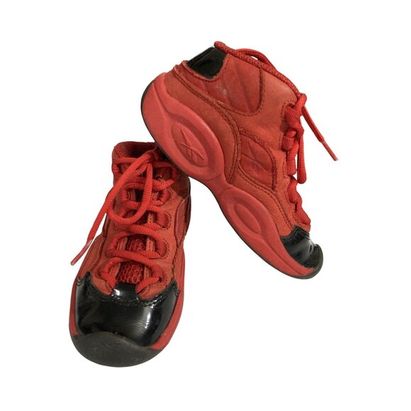 Reebok Question Mid Heart Over Hype (FX4017) kids Size 12 Red Leather sneakers - Picture 1 of 8